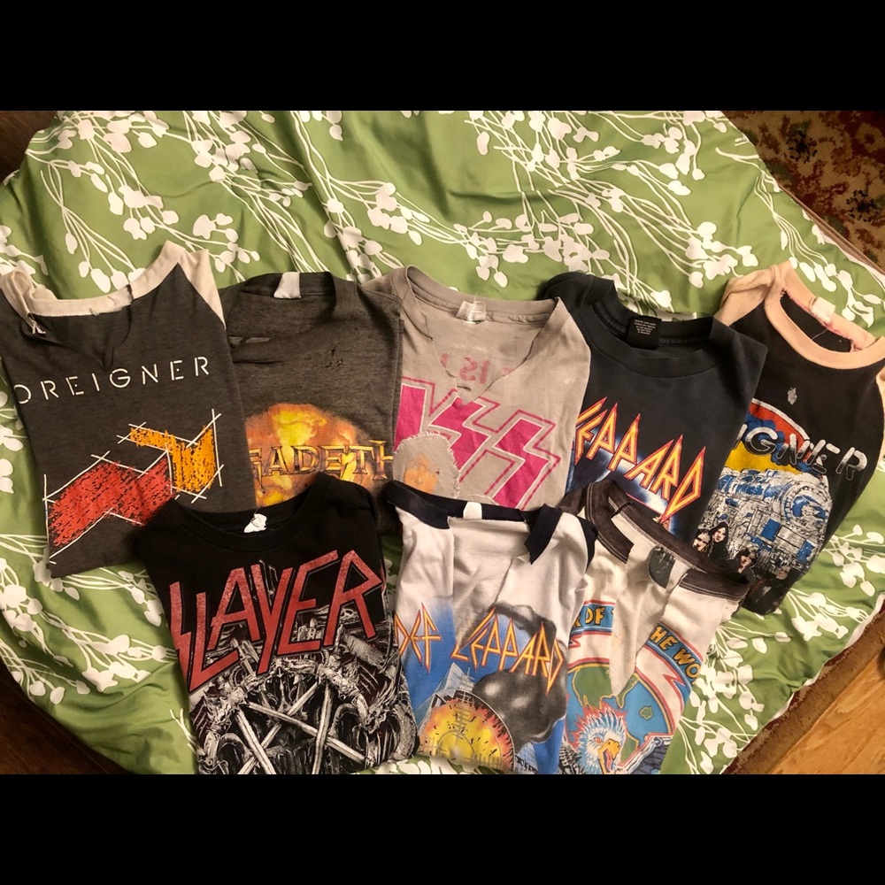 Collection of original concert tees
